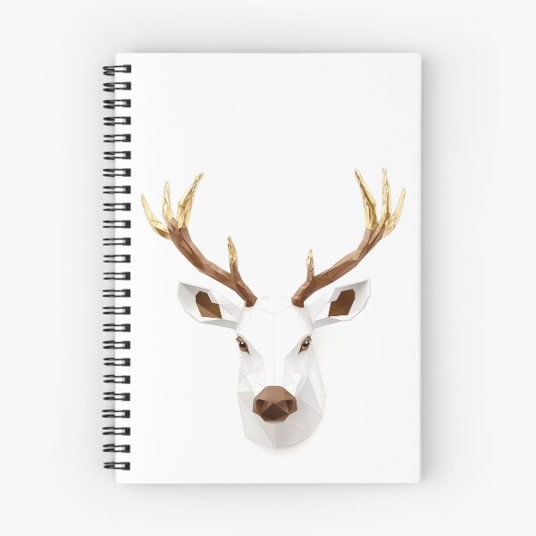 Item preview, 3D Polygonal Deer Head With Gold Antlers designed and sold by GoldenTealArts.