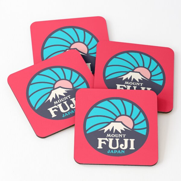 Item preview, Mt Fuji Retro Sunrise B Cyan Red designed and sold by VoodooCircus.