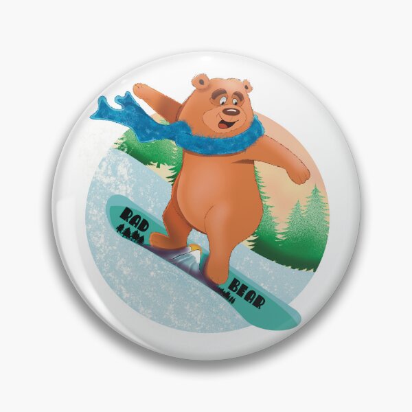 Artikelvorschau, Grizzlybär auf Snowboard entworfen und verkauft von Brushes with Nature.