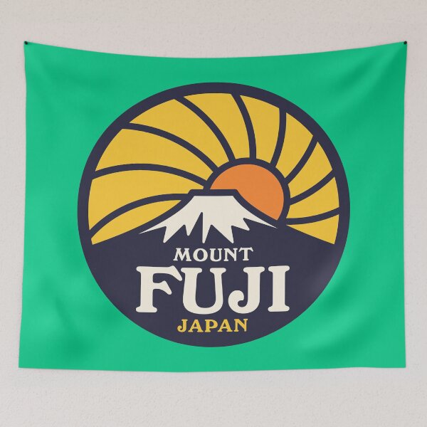 Item preview, Mt Fuji Retro Sunrise B Yellow Green designed and sold by VoodooCircus.