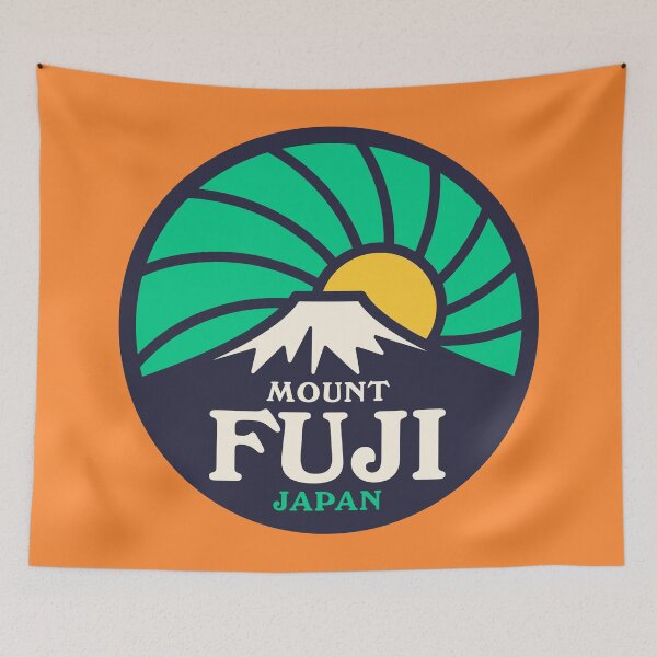 Item preview, Mt Fuji Retro Sunrise B Green Orange designed and sold by VoodooCircus.