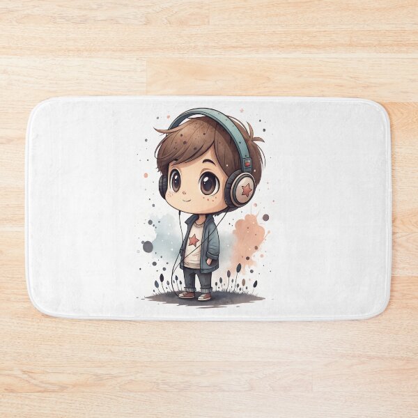 Item preview, Cool kawaii young boy wearing headphones designed and sold by glenwith1na.