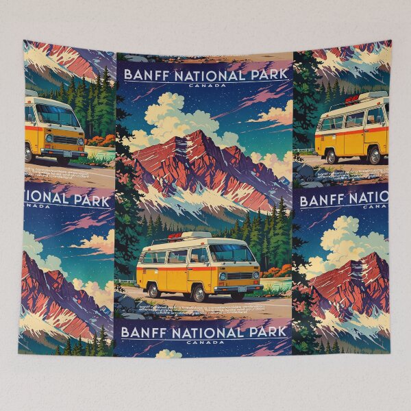 Item preview, TRIP TO Banff National Park - CANADA Cute Vintage Design Sticker travel ANIME 80s  designed and sold by UrbanTRIP.