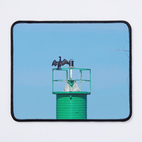 Item preview, Cormorant Perched On a Lighthouse designed and sold by BackyardBirder.