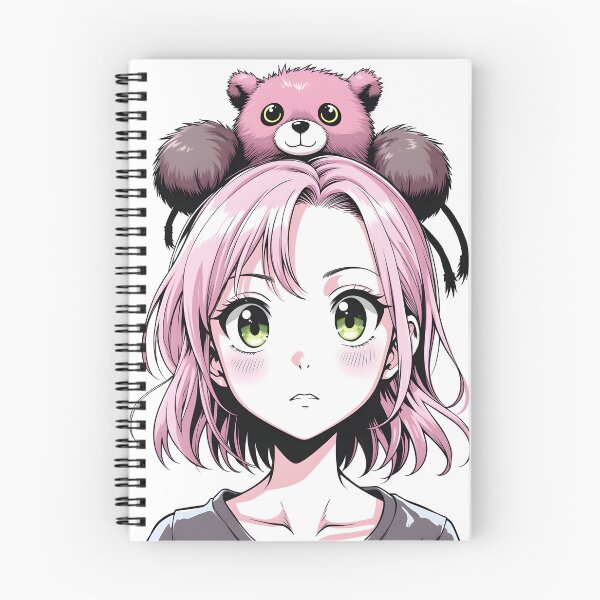 Artikelvorschau, Pink Spirit Guardian – Teenager-Mädchen mit Bärenbegleiter entworfen und verkauft von PCGDrawing.