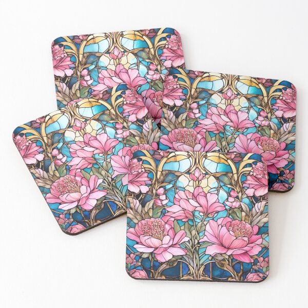 Item preview, Stained Glass Blossom, Artistic Floral Print, Pink Tone designed and sold by PixelStoneDesign .