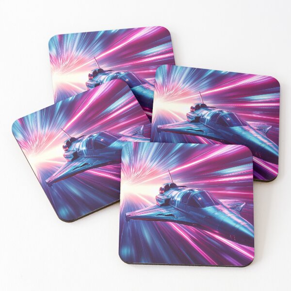 Item preview, Neon Spacecraft in Hyperspace Journey designed and sold by PixelReverb.