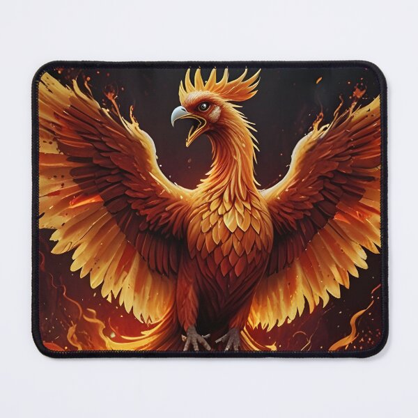 Item preview, A phoenix rising from its ashes, vibrant red and gold tone designed and sold by johndesignwaves.