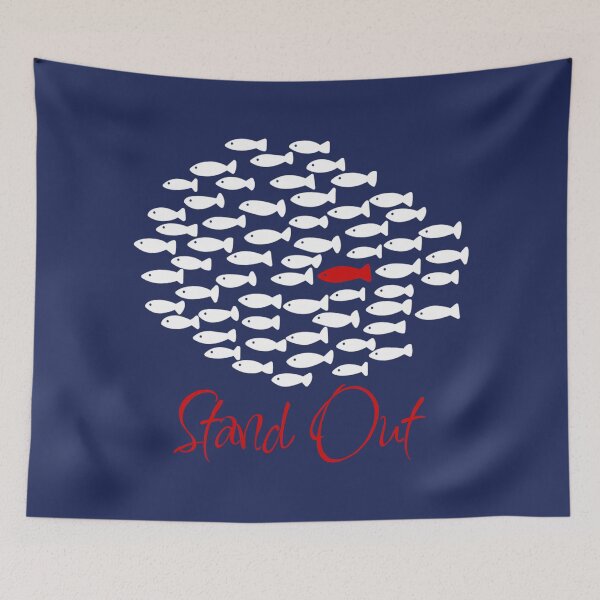 Item preview, Fisherman Aesthetic Stand Out School of Fish designed and sold by darkskydelights.