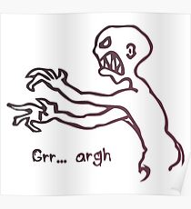 Grr Argh Monster Ombre Colours - Buffy the Vampire Slayer, Mutant Enemy, 90s, BTVS, Zombie, Joss Whedon, Buffyverse, Monster, Vampire, Grrr Arrgh Poster
