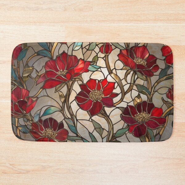 Item preview, Stained Glass Blossom, Artistic Floral Print, Red Tone designed and sold by PixelStoneDesign .