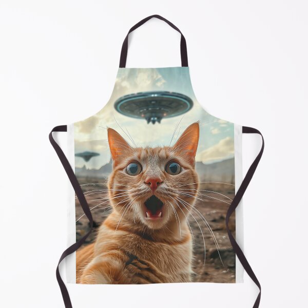 Item preview, Cat Selfie with UFO Orange Tabby Cat UFOs - Funny Alien Sci-Fi Cat designed and sold by Bongocomic.