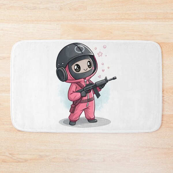 Item preview, Squid Game Guard holding a gun kawaii style designed and sold by glenwith1na.