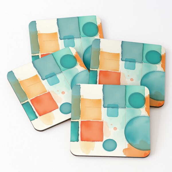 Item preview, Teal And Orange Abstract Geometric Design designed and sold by ChrisButler.