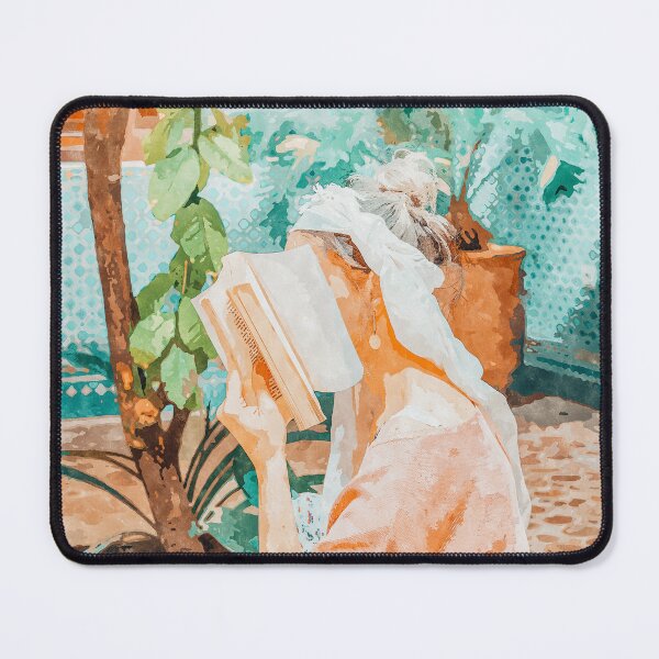 Item preview, Turkish Reader | Morocco Travel Book Club | Modern Bohemian Woman Architecture | Watercolor Painting designed and sold by 83oranges.com.