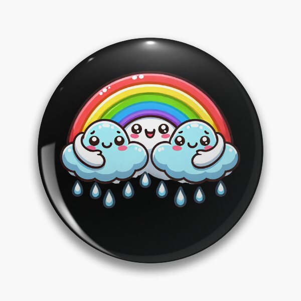 Item preview, Kawaii Rainbow with Happy Clouds Friends designed and sold by Whimsy Pop.