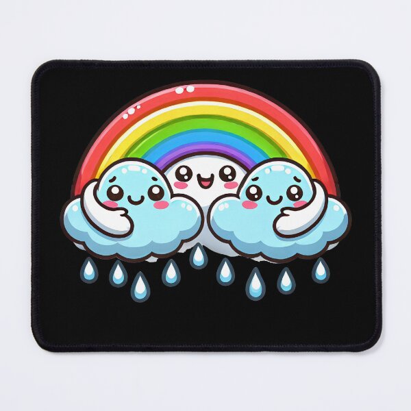 Item preview, Kawaii Rainbow with Happy Clouds Friends designed and sold by Whimsy Pop.