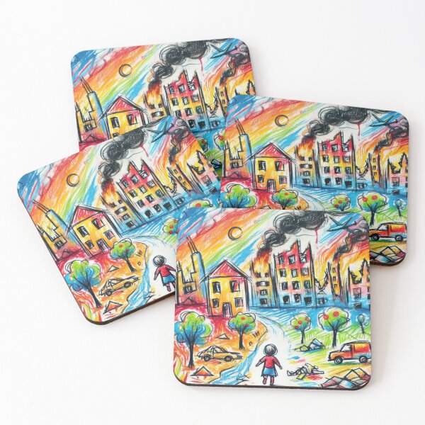 Item preview, torn city painting by a toddler designed and sold by Slice Of Seed.