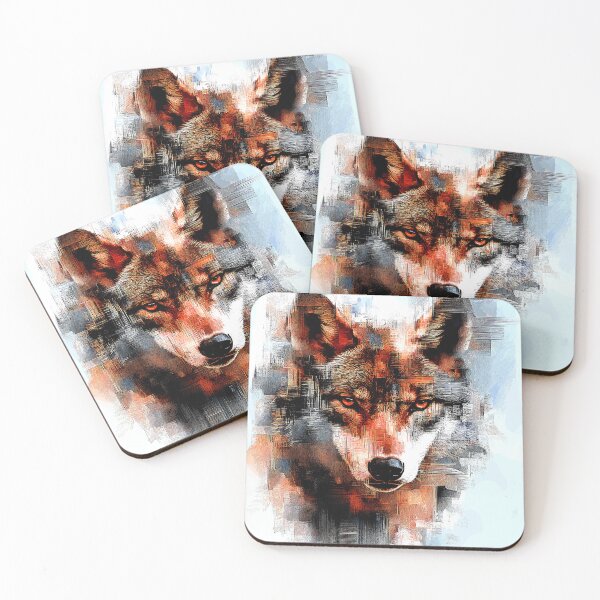 Artikelvorschau, Abstrakte Wolfskunst - Mutiges und modernes Wildlife-Design entworfen und verkauft von Artbyminga.