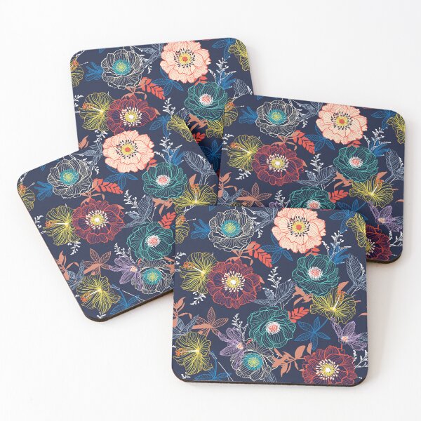 Aperçu de l'œuvre Motif floral fluo créée et vendue par FamArts.