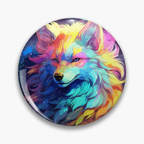 Artikelvorschau, Kosmischer Regenbogenwolf - Lebendige Weltraumkunst entworfen und verkauft von Artbyminga.