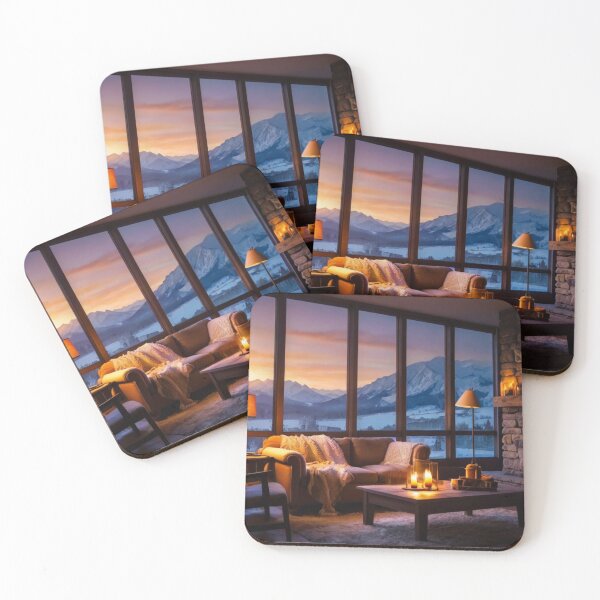 Item preview, Snowy Vista: Living Room Comfort with a Mountain View designed and sold by BlareBlare.