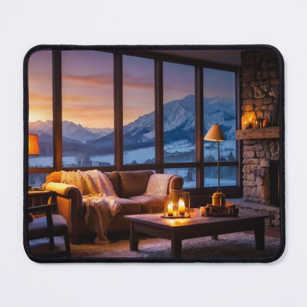 Item preview, Snowy Vista: Living Room Comfort with a Mountain View designed and sold by BlareBlare.
