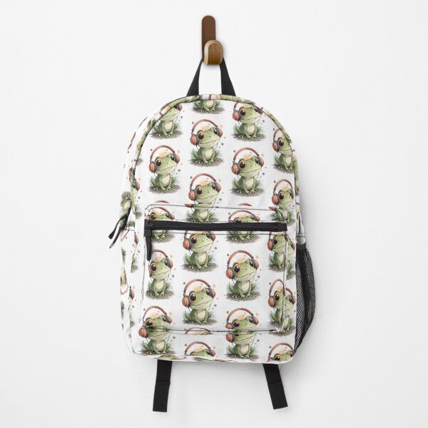 Item preview, Cool kawaii Frog wearing headphones designed and sold by glenwith1na.