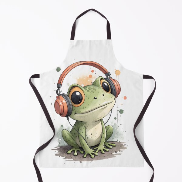 Item preview, Cool kawaii Frog wearing headphones designed and sold by glenwith1na.