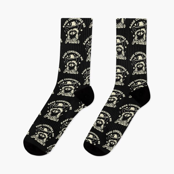 Item preview, Rage Is Consuming Me Partner Funny Cowboy Raccoon Meme designed and sold by DreamyNature.