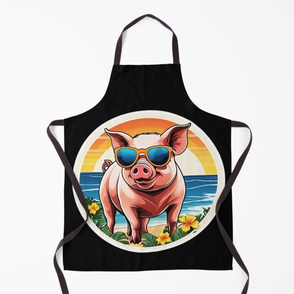 Item preview, Swine with Sunglasses on a Hawaiian Beach with Orchids at Sunset designed and sold by NautiChic.