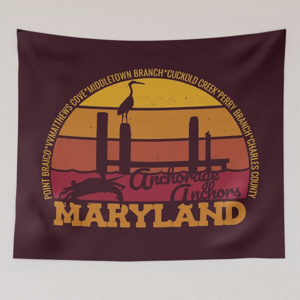 Item preview, Anchorage Anchors Maryland Sunset Retro Local Pride Logo designed and sold by CRHPOD20.
