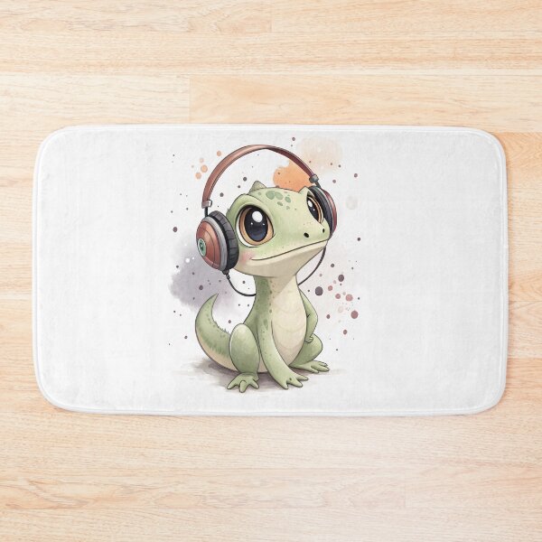 Item preview, Cool kawaii Lizard wearing headphones designed and sold by glenwith1na.