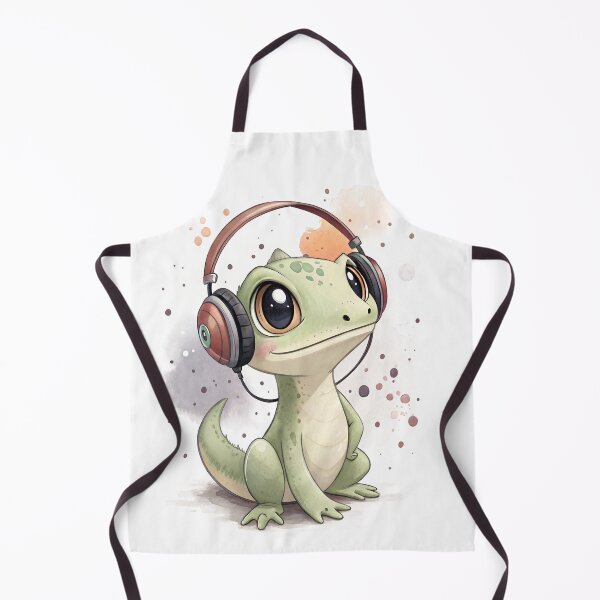 Item preview, Cool kawaii Lizard wearing headphones designed and sold by glenwith1na.