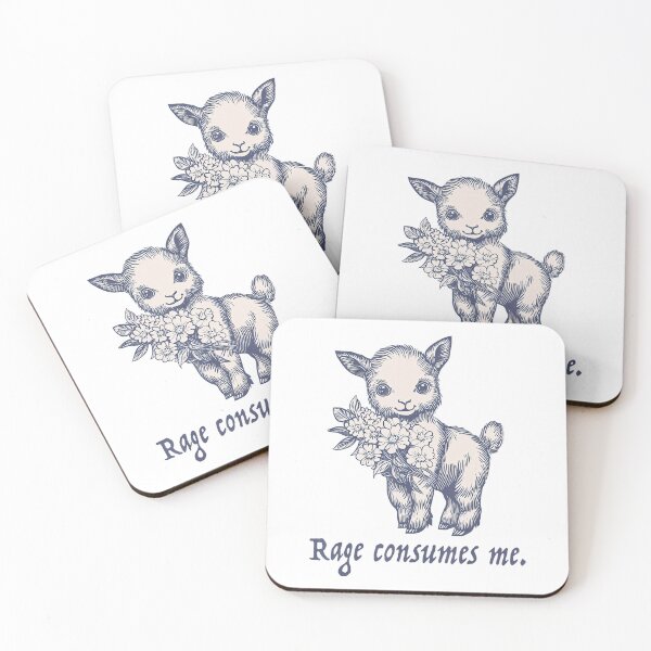 Item preview, Retro Lamb Flower Cute Meme Rage Consumes Me designed and sold by DreamyNature.