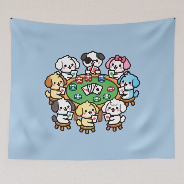 Item preview, kawaii dogs playing poker designed and sold by samah82.