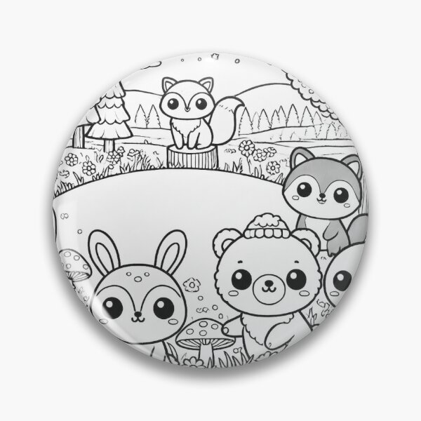 Item preview, Forest animals. Black and white illustration of little animals designed and sold by PaulaDigitalArt.