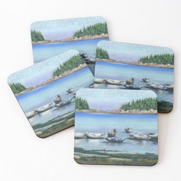 Phoques du parc du Bic Dessous de verre (lot de 4)