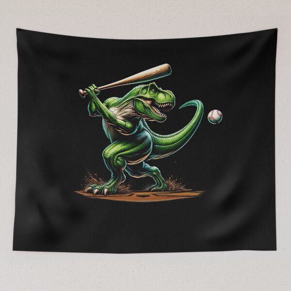 Artikelvorschau, Dinosaurier spielen Baseballspieler entworfen und verkauft von Kimberley King Art King Art.