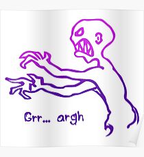 Grr Argh Monster Ombre Colours - Buffy the Vampire Slayer, Mutant Enemy, 90s, BTVS, Zombie, Joss Whedon, Buffyverse, Monster, Vampire, Grrr Arrgh Poster