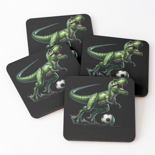Artikelvorschau, Dinosaurier spielen Fußballspieler entworfen und verkauft von Kimberley King Art  King Art.