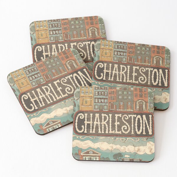 Item preview, Charleston City Vintage Whimsical Retro Typography Art designed and sold by Witty Shirts.