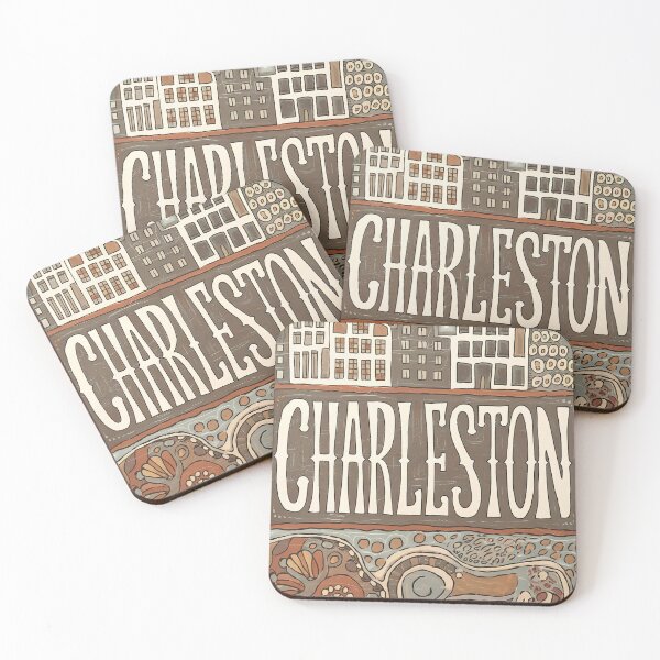 Item preview, Charleston City Vintage Whimsical Retro Typography Art designed and sold by Witty Shirts.