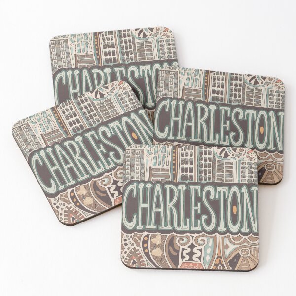Item preview, Charleston City Vintage Whimsical Retro Typography Art designed and sold by Witty Shirts.
