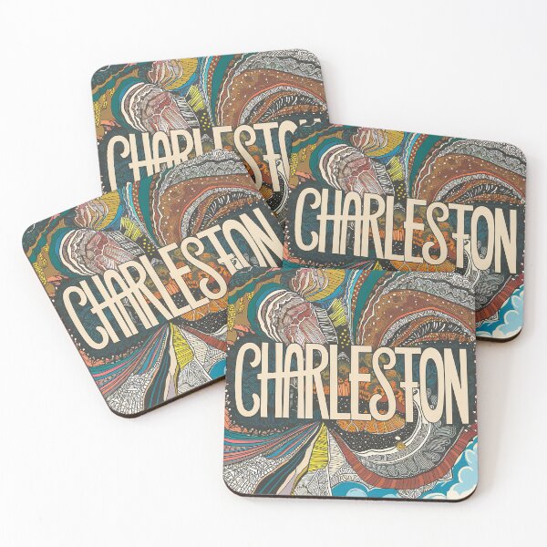 Item preview, Charleston City Vintage Whimsical Retro Typography Art designed and sold by Witty Shirts.