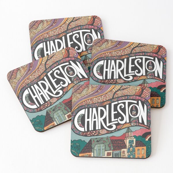 Item preview, Charleston City Vintage Whimsical Retro Typography Art designed and sold by Witty Shirts.