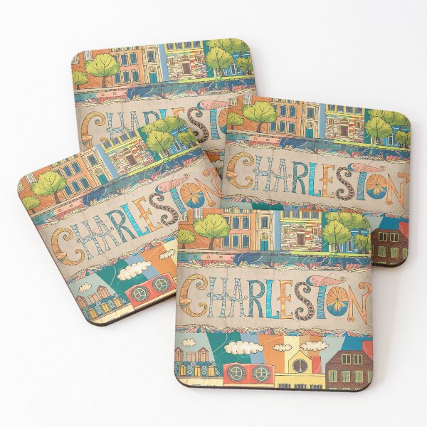 Item preview, Charleston City Vintage Whimsical Retro Typography Art designed and sold by Witty Shirts.