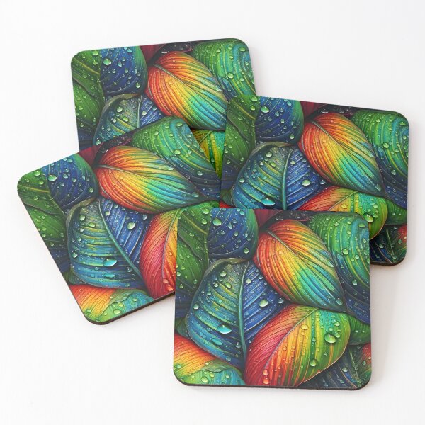 Item preview, Dewdrops glistening on tropical leaves designed and sold by Designbes.