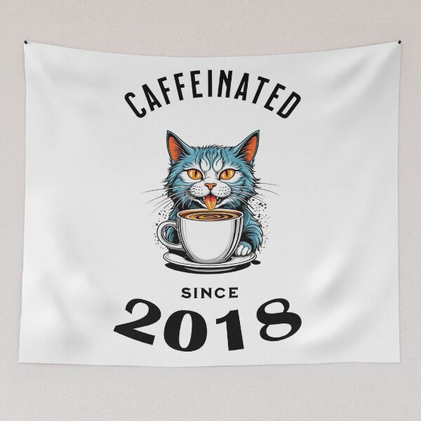 Item preview, Cat Caffeinated Since 2018 designed and sold by LegendaryDesigns.