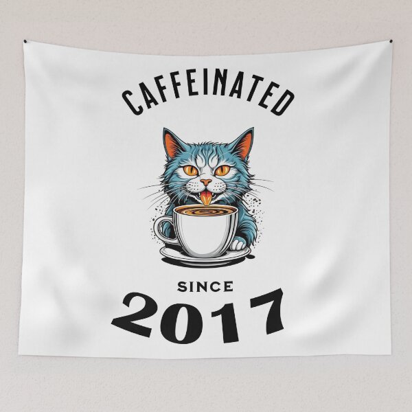 Item preview, Cat Caffeinated Since 2017 designed and sold by LegendaryDesigns.